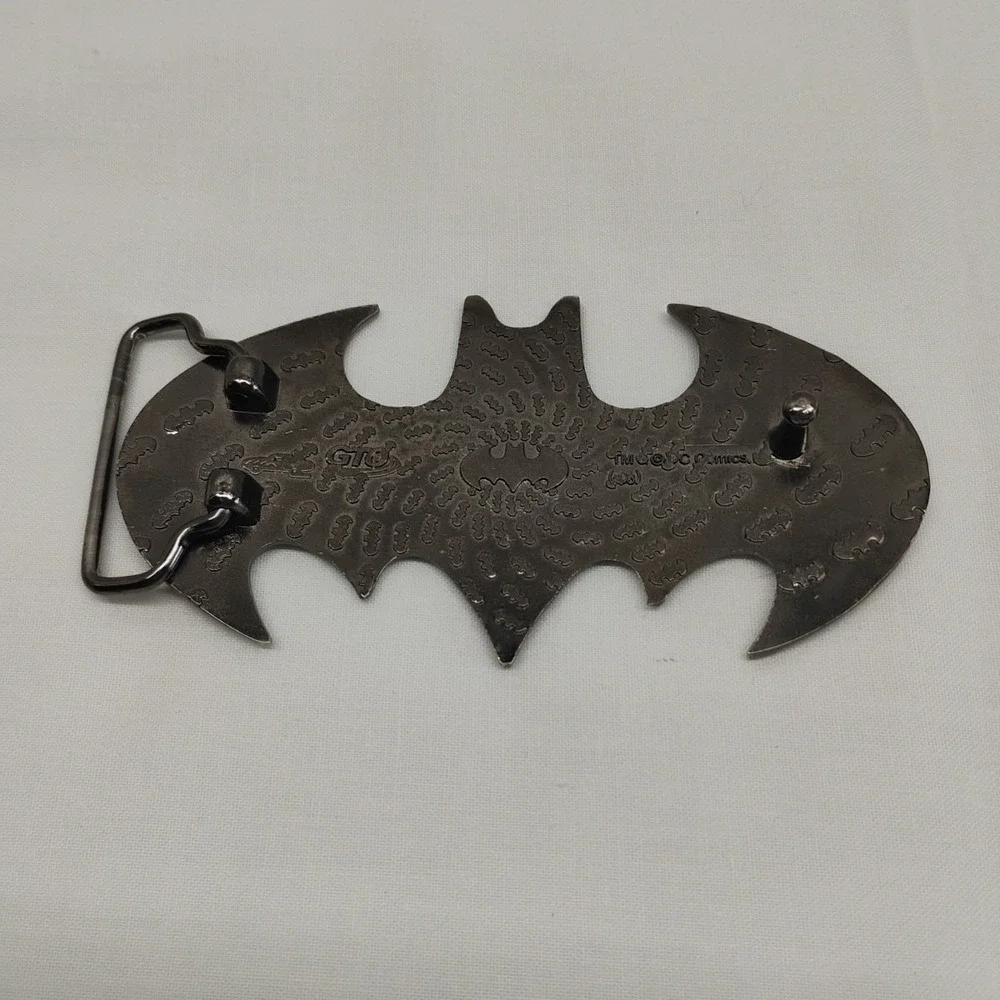 Vintage‎ GTO DC Comics BATMAN Silver Chrome Tone Superhero Gothic Belt Buckle